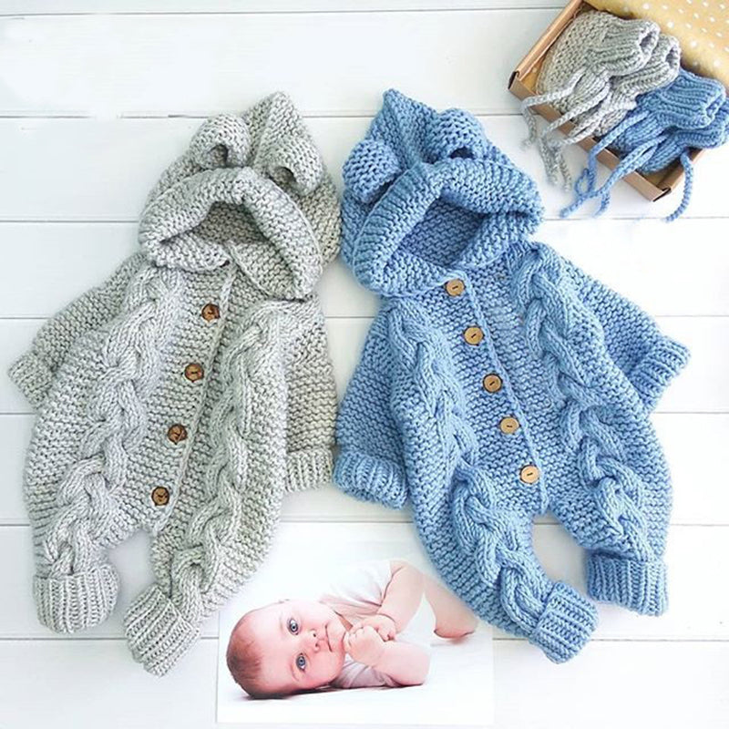 Knitting Button Ears Onesie