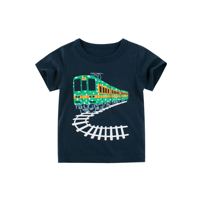 Boys Train Cartoon T-shirt