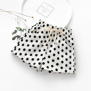 Girls Dot Print Bow Shorts