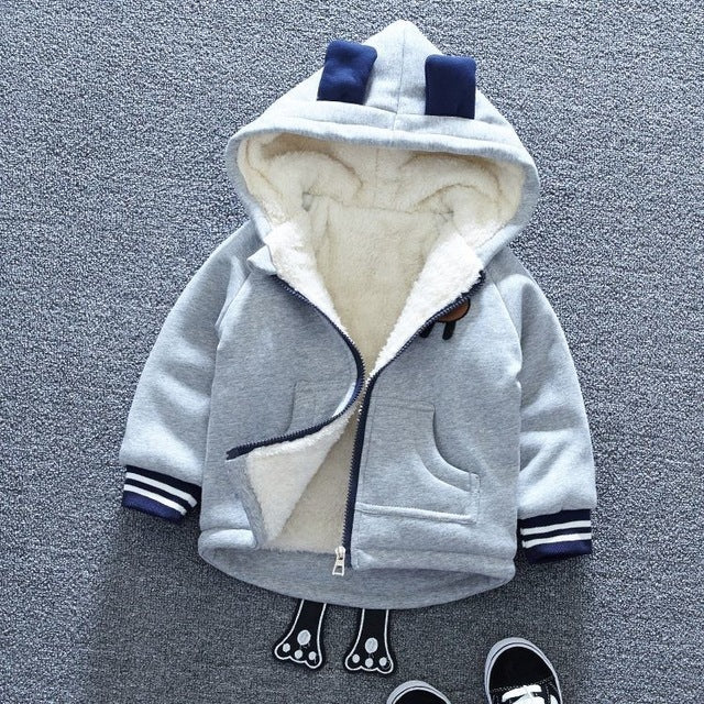 Boys Velvet Padded Hooded Jackets