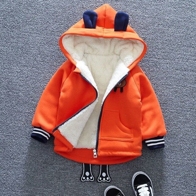 Boys Velvet Padded Hooded Jackets