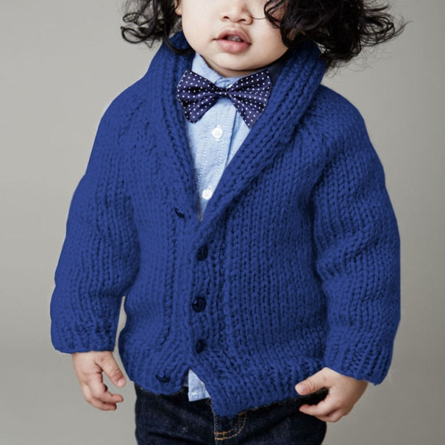 Boys Button Knitted Sweater Cardigan