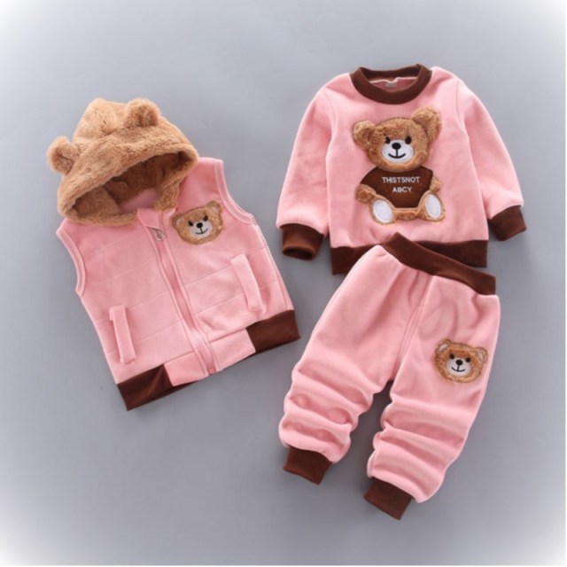 Girls and Boys Velvet  3Pcs Outfit