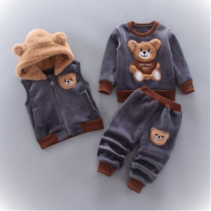 Girls and Boys Velvet  3Pcs Outfit