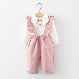 Girls Ruffled Overall