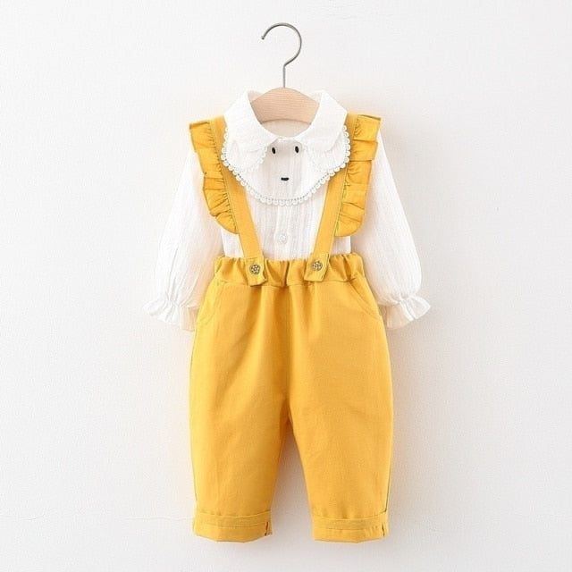 Girls Ruffled Overall