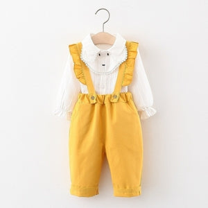 Girls Ruffled Overall