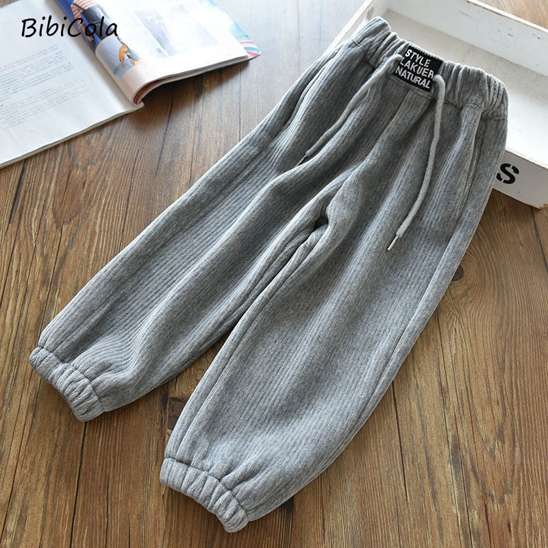 Girls Thicken Long Sweat Pants