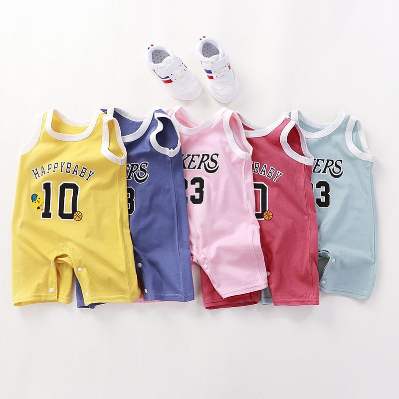 Neonatal Sports Sleeveless Rompers