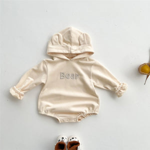 Cute Bear Ear Long Sleeve Rompers