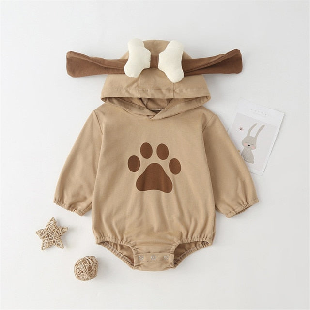 Cute Bear Ear Long Sleeve Rompers