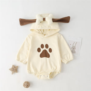 Cute Bear Ear Long Sleeve Rompers